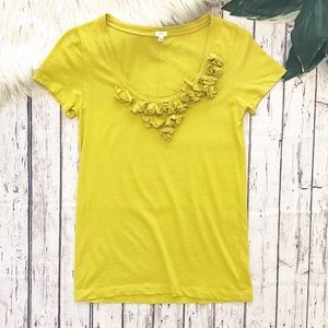 J. CREW FACTORY mustard flower blouse small